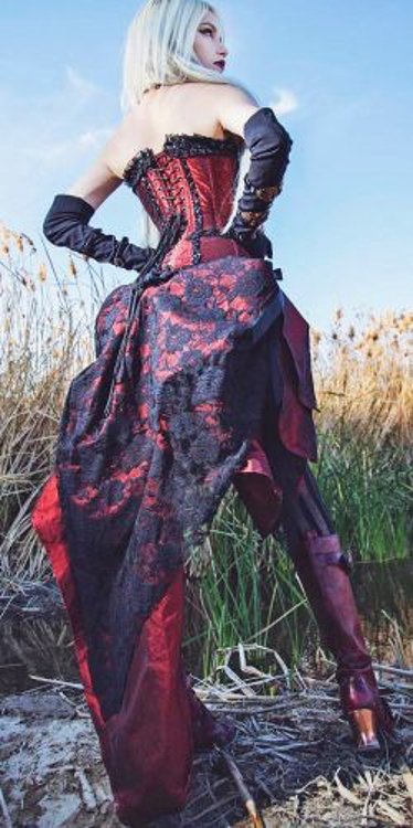 red gothic wedding dresses